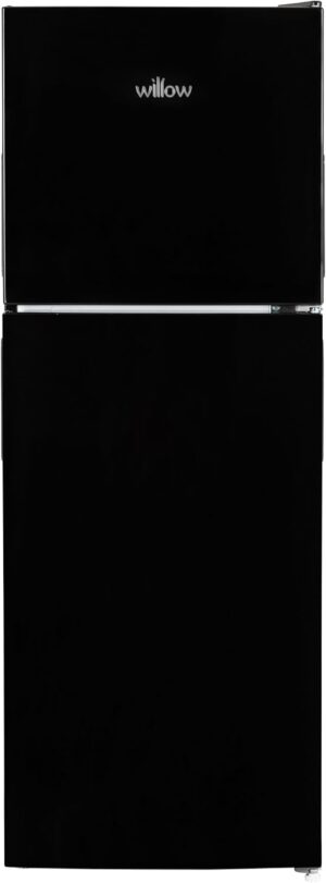 Willow WTM138B 138L Top Mount Fridge Freezer with Adjustable Thermostat, Mark-Proof Finish, 2 Years Manufacturer’s Warranty - Black