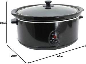 Premium Black Slow Cooker 8.0L Pot + Removable Ceramic Inner Bowl Steam Grill - Image 6