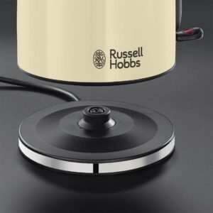 Russell Hobbs Cream Stainless Steel 1.7L Cordless Electric Kettle with black handle (Fast Boil 3KW, Removable washable anti-scale filter, Pull to open hinged lid, Perfect pour spout) 20415 - Image 4