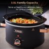Tower T16042BLK Cavaletto 3,5 Litre Slow Cooker with 3 Heat Settings, Cool Touch Handles, 210W, Black and Rose Gold - Image 4