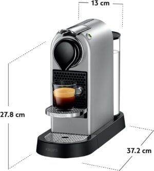 Nespresso Citiz Automatic Pod coffee machine for Americano, Decaf, Espresso by Krups in Silver - Image 4