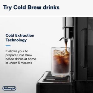 De'Longhi Eletta Explore Cold Brew ECAM452.67.G, Barista Coffee Machine with LatteCrema Hot and Cool, Espresso Machine, Automatic Coffee Bean Machine, Cold Extraction, Coffee Pot Included, Dark Grey - Image 5