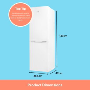 SIA SFF1490W 60/40 Split Freestanding 153L Combi Fridge Freezer with 4* Freezer Compartment in White, Includes 2 Years Parts & Labour Warranty - Image 6