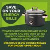 Tower T16042BLK Cavaletto 3,5 Litre Slow Cooker with 3 Heat Settings, Cool Touch Handles, 210W, Black and Rose Gold - Image 3