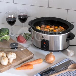 Dihl 3.5L Family Sized Electric Slow Cooker, 3 Settings, Stainless Steel with Ceramic Pot and Clear Glass Lid - Delicious, Effortless Meals for the Whole Clan, 3.5 Litre Capacity - Image 2