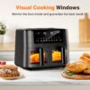 9L Dual Air Fryer with Visual Window, XL Capacity, 2 Drawers, 9-In-1 Cooking Presets, Touch Screen, Smart Finish, Timer Function, Dishwasher-Safe, Healthy Oil Free & Low Fat Cooking - Image 2