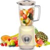 Jug Blender, Cosicosy Juice Blender with 1L BPA Free Jar, 500W Electric Blender Smoothie Maker with 2 Speed and Pulse Ice Crushing Mixer, 4 Sharp Stainless Steel Professional Kitchen Blender, Yellow