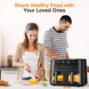 9L Dual Air Fryer with Visual Window, XL Capacity, 2 Drawers, 9-In-1 Cooking Presets, Touch Screen, Smart Finish, Timer Function, Dishwasher-Safe, Healthy Oil Free & Low Fat Cooking - Image 7