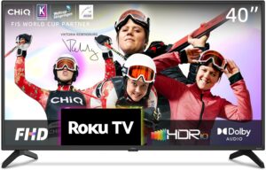 CHiQ ROKU TV L40G5NK, 40 Inch Smart TV, FHD, HDR10, Dolby Audio, Mobile Control, Voice Assistant, BBC, Disney+, 2.4&5G WiFi, USB 2.0, 2023