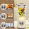 Jug Blender, Cosicosy Juice Blender with 1L BPA Free Jar, 500W Electric Blender Smoothie Maker with 2 Speed and Pulse Ice Crushing Mixer, 4 Sharp Stainless Steel Professional Kitchen Blender, Yellow - Image 2