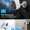 ANRAN 2K Solar WIFI Security Camera Outdoor Wireless, Battery Home Security CCTV Camera, Motion Detection, Siren & Light Alert, Color Night Vision, 2-Way Audio, Video Record, Work with Alexa, C2 White - Image 6