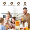 Jug Blender, Cosicosy Juice Blender with 1L BPA Free Jar, 500W Electric Blender Smoothie Maker with 2 Speed and Pulse Ice Crushing Mixer, 4 Sharp Stainless Steel Professional Kitchen Blender, Yellow - Image 3