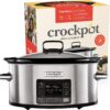 Crockpot TimeSelect Digital Slow Cooker | Programmable Digital Display | 5.6 L (7+ People) | Keep Warm Function | Energy Efficient | Stainless Steel [CSC066]
