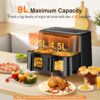 9L Dual Air Fryer with Visual Window, XL Capacity, 2 Drawers, 9-In-1 Cooking Presets, Touch Screen, Smart Finish, Timer Function, Dishwasher-Safe, Healthy Oil Free & Low Fat Cooking - Image 5