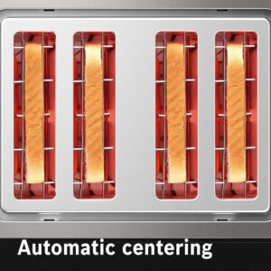 Bosch DesignLine Plus TAT4P440GB 4 Slot Stainless Steel Toaster with variable controls - Stainless Steel - Image 5