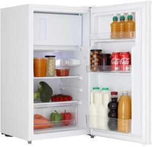 Cookology UCIB80 Undercounter Freestanding Fridge 80 Litre Capacity, Features an Adjustable Temperature Control and Legs, Reversible Door and Ice Box - in White