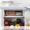HOMCOM 91 Litre Freestanding Under Counter Fridge Freezer with Chiller Box, Reversible Door, Adjustable Thermostat, 47.5cm Wide, Noise Level Decibels 40, Grey - Image 4