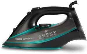 Tower CeraGlide T22013TL Ultra Speed Iron with Ceramic Soleplate Variable Steam Function, 3100W, Black & Teal